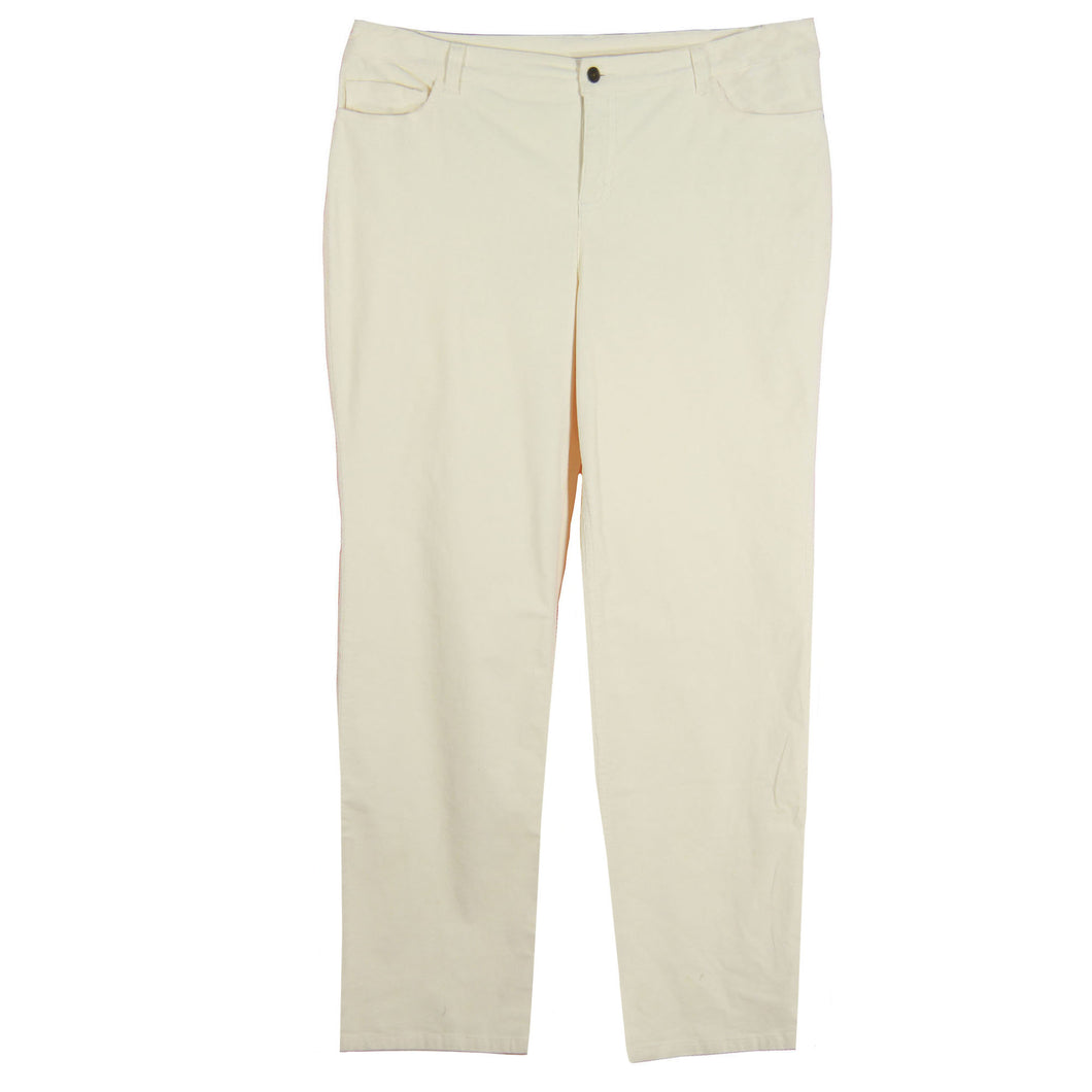 Jones New York White Tummy Slimming Straight Leg Corduroy Pants