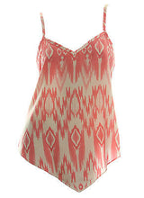 INC Multi Color Ikat Print Spaghetti Handkerchief Top