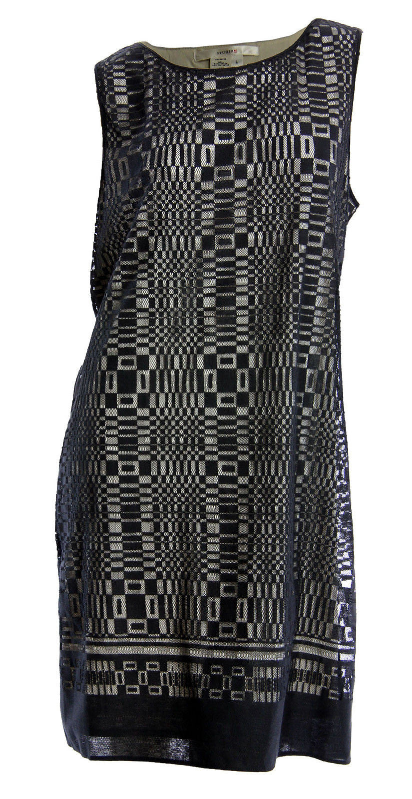 Studio M Black Lace Overlay Sleeveless Shift Dress