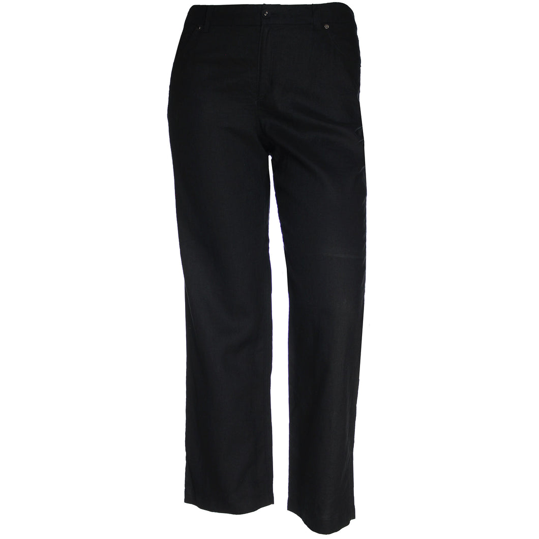 Charter Club Black Straight Leg Linen Pants