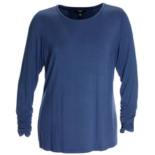 Alfani Red or Blue Long Ruched Sleeve Crew Neck Shirt
