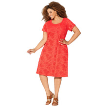 Avenue Blue or Coral Short Sleeve Scoop Neck Crochet Sheath Dress