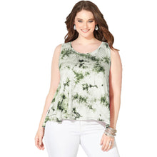 Avenue Pink or Green Tie Dye Sleeveless Embellished Swing Tank Top