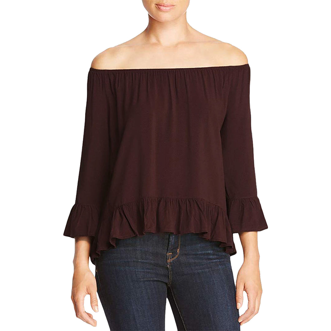 Sanctuary Purple 3/4 Bell Sleeve Peasant Blouse