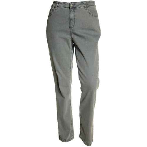 Jones New York Gray Mid-Rise Slimming Straight Leg Denim Jeans