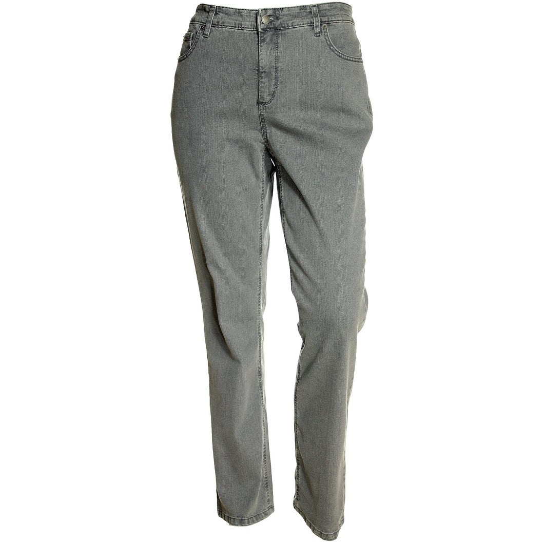Jones New York Gray Mid-Rise Slimming Straight Leg Denim Jeans