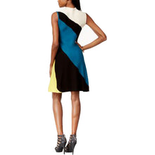 Bar III Multi Color Sleeveless Colorblock Mock-Neck Dress