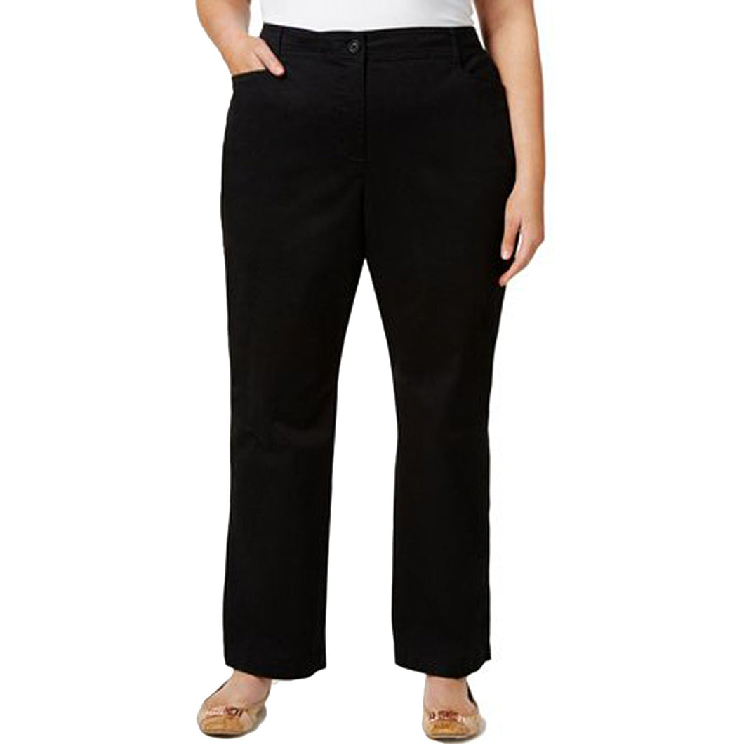 Style & Co Black Tummy Control Comfort Waist Mid-Rise Pants Plus Size