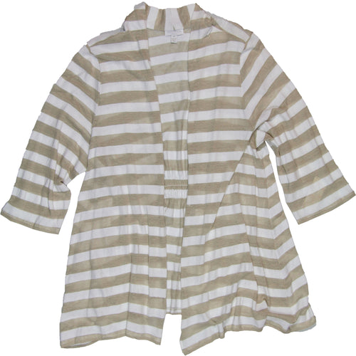 Charter Club Multi Striped Long Sleeve Open Front Cardigan Sweater