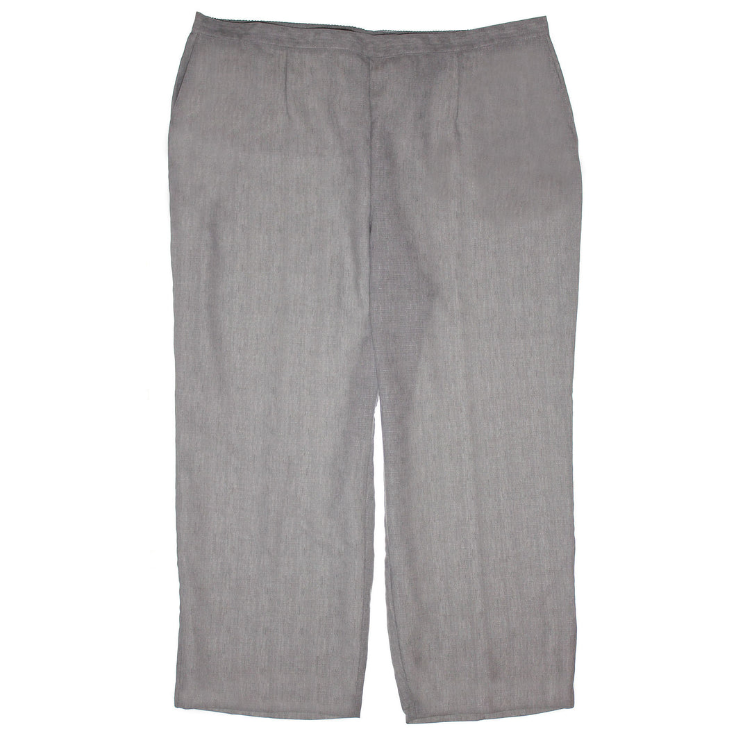 Alfred Dunner Grey Straight Leg Pull On Elastic Waist Pants