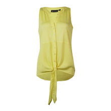 INC White or Yellow Sleeveless Tie Front Button Down Shirt
