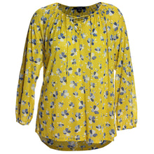 Style & Co Yellow or Blue Lace-Up Floral Print High-Low Blouse Plus Size