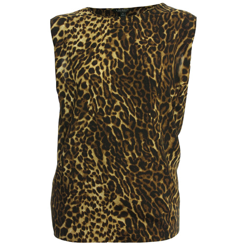 Ralph Lauren Animal Print Slit Back Blouse