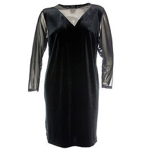 Spense Black Long Sleeve Illusion Dress