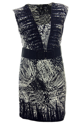 Style & Co Multi Color Abstract Print Sleeveless Faux Belted Dress