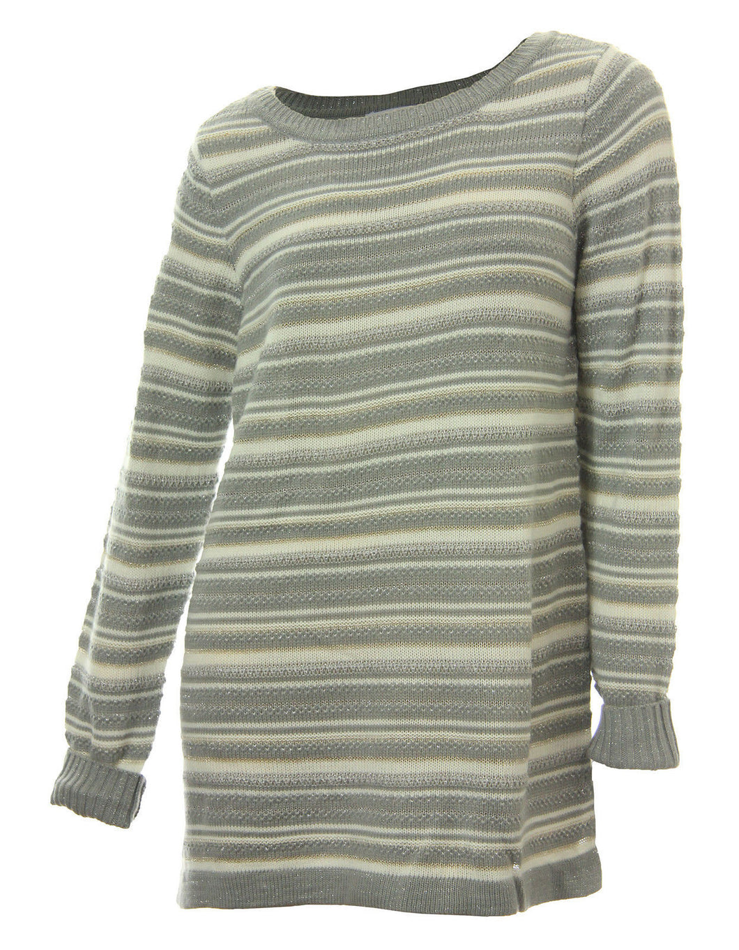 Charter Club Multi Color Striped Long Sleeve Tunic Sweater