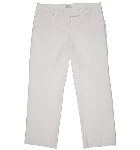 Charter Club Ivory Tummy Slimming Classic Fit Straight Pants