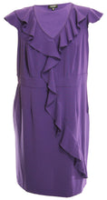 Spense Red Black or Purple Cap Sleeve Cascading Ruffle Dress