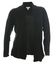 Charter Club Black Long Sleeve Shimmer Striped 2fer Sweater Knit Top