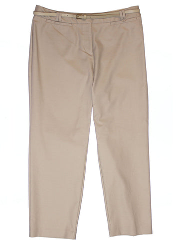 Charter Club Beige Tummy Slimming Slim Leg Belted Ankle Pants