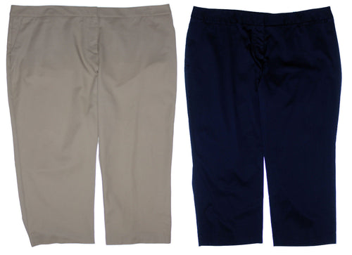 Charter Club Blue or Beige Tummy Slimming Cropped Classic Fit Pants