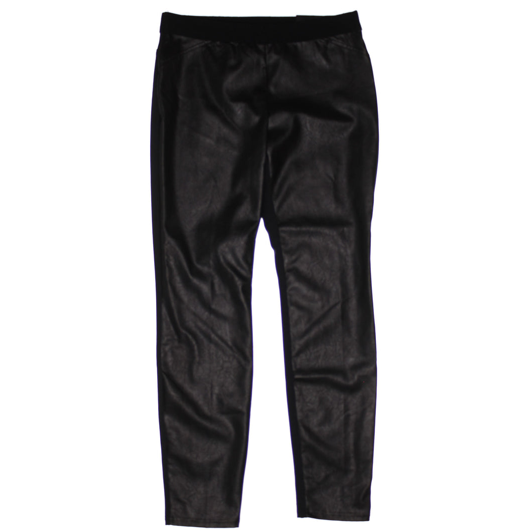 Alfani Black Ultra Skinny Faux Leather Pull On Pants