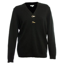 Charter Club Long Sleeve Goldtone Hardware Pull Over Henley Sweater