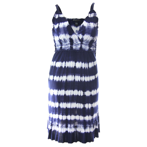 INC Multi Color Tie Dye Sleeveless Ruffed V-neck Dress