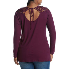 Jessica Simpson Purple Long Sleeve Lace Yoke Shirt Plus Size