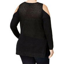 Jessica Simpson Black Long Sleeve Cold Shoulder Crochet Sweater Plus Size