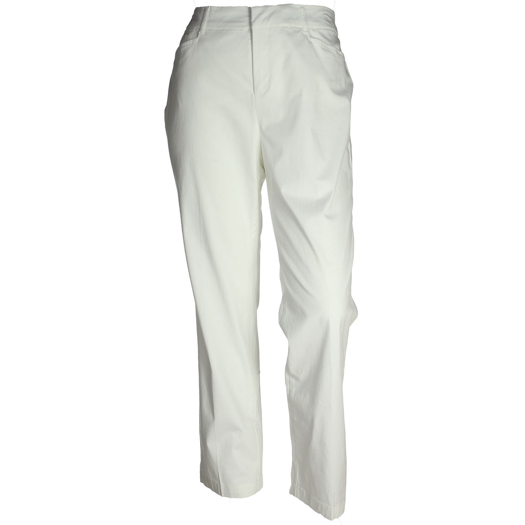 JM Collection White Comfort Waist Tummy Slimming Pants