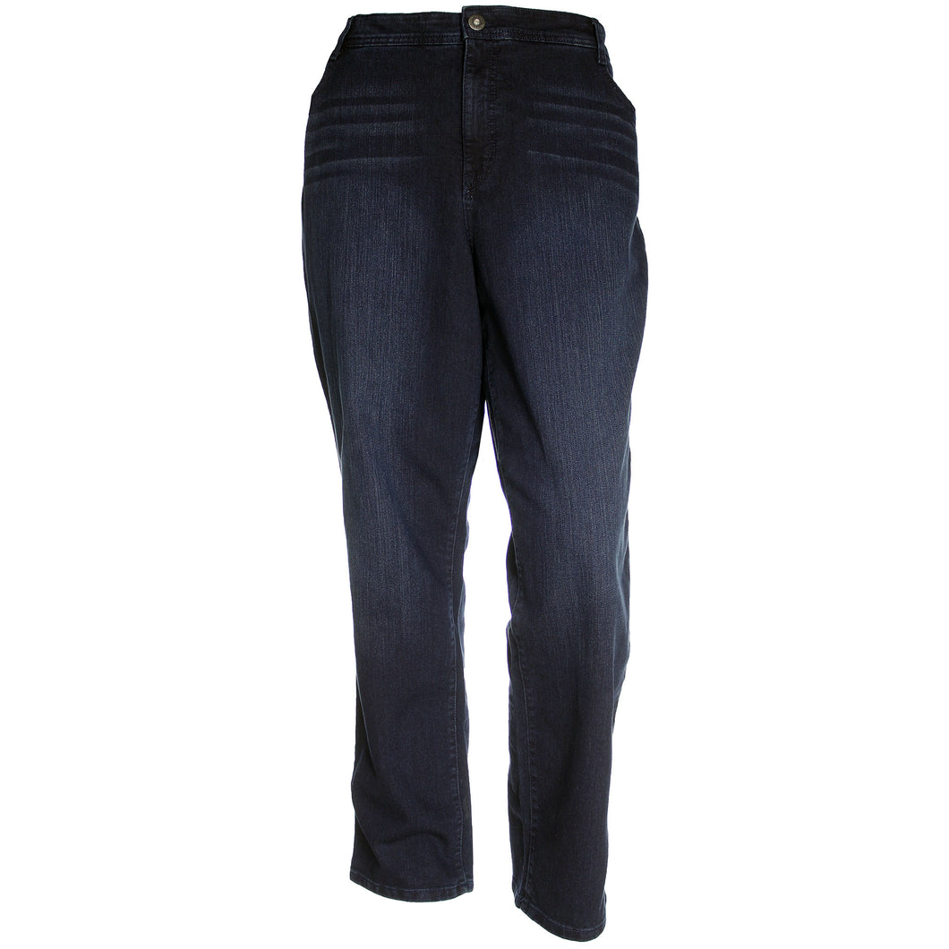 Style & Co Blue Stretch Denim Slim Leg Tummy Control High-Rise Jeans Plus Size