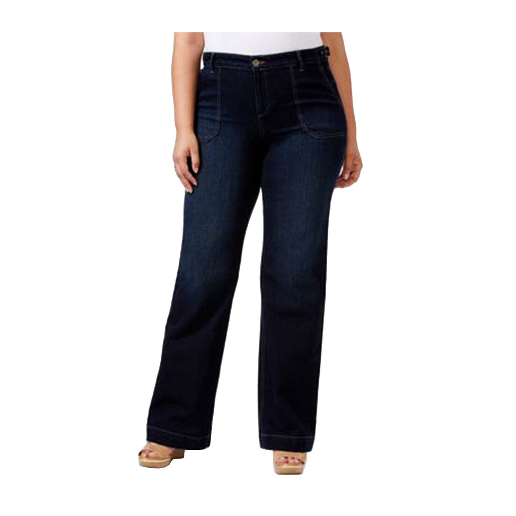 Style & Co Blue Stretch Denim Mid-Rise Trouser Jeans Plus Size