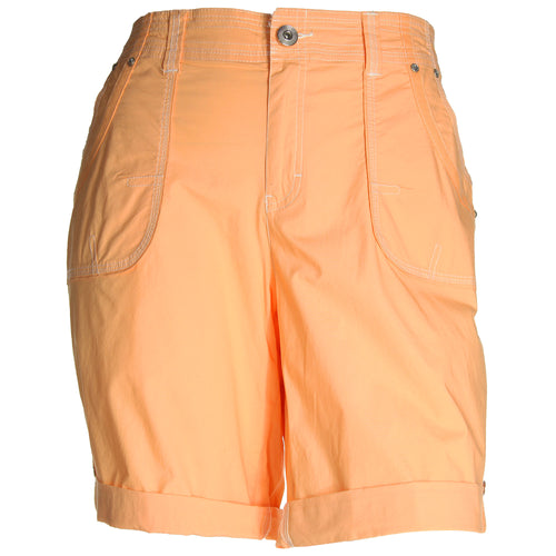 INC Peach Roll-Tab Cotton Shorts Plus Size