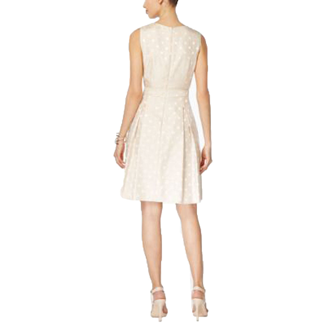 Tahari Pink Tonal Print Sleeveless Keyhole Fit & Flare Dress Cindi's Discounts Tahari Pink Tonal Print Sleeveless Keyhole Fit & Flare Dress Cindi's Discounts