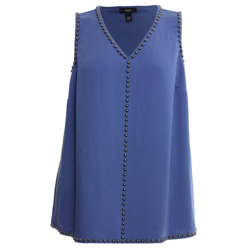 Alfani Blue Sleeveless Studded Blouse