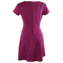 Maison Jules Purple Short Sleeve Fit & Flare Knit Dress