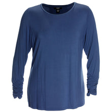 Alfani Red or Blue Long Ruched Sleeve Crew Neck Shirt