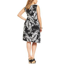 Style & Co Black & White Print Sweetheart Neck Sleeveless Dress