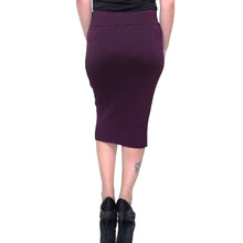 Bar III Purple Pull-on Ribbed Knit Straight Skirt