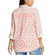 Style & Co Multi Color Dual Print Long Sleeve Button Down Shirt Plus Size