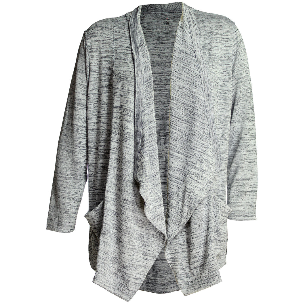 Style & Co Melange Gray Long Sleeve Open Front Cardigan Sweater