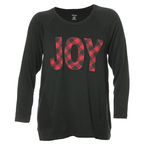 Style & Co Black Long Sleeve Applique 