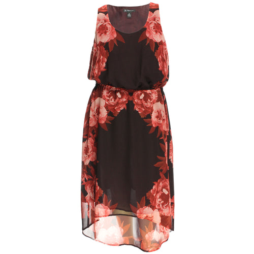 INC Multi Color Floral Sleeveless High-Low Hem Dress