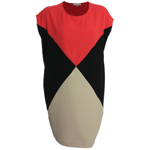 Calvin Klein Multi Color Block Cap Sleeve Shift Dress