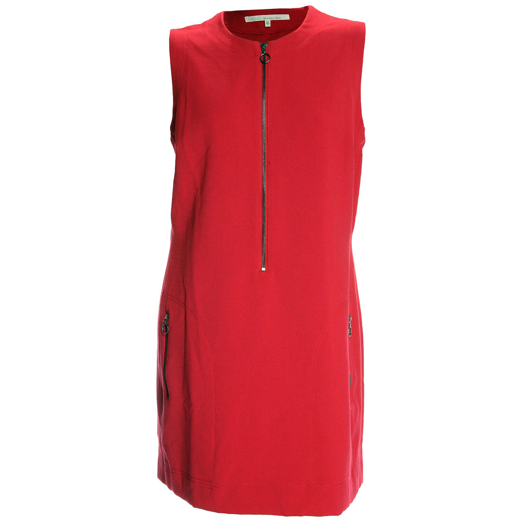 Rachel Roy Red or Blue Sleeveless Zip Front Shift Dress Plus Size