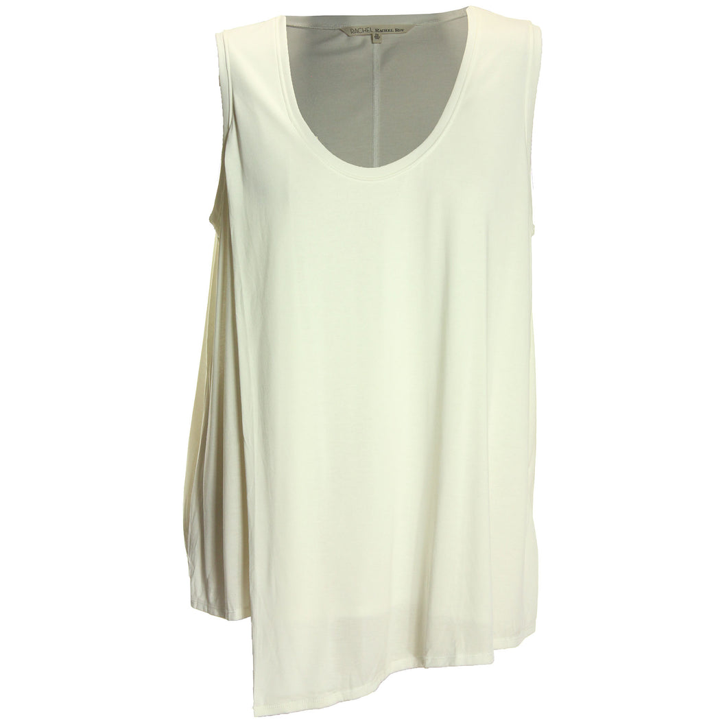 Rachel Roy Ivory Sleeveless Layered Asymmetric Hem Top