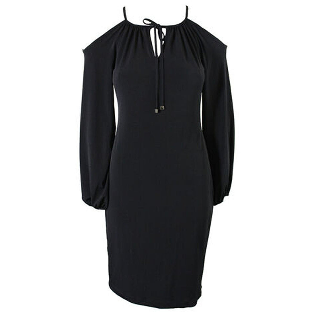 Calvin Klein Black Long Sleeve Cold Shoulder Knit Dress Cindi's Discounts Calvin Klein Black Long Sleeve Cold Shoulder Knit Dress Cindi's Discounts
