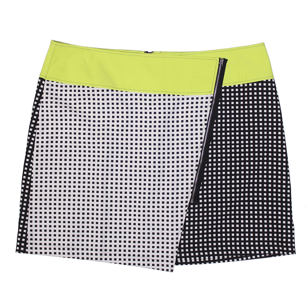 Modamix Multi Color Print Zippered Faux Wrap Skirt