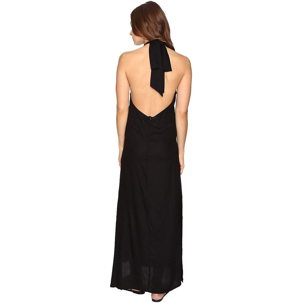 Billabong Black Embroidered Halter Maxi Dress Cindi's Discounts Billabong Black Embroidered Halter Maxi Dress Cindi's Discounts